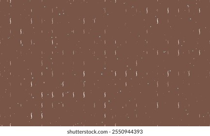 Padrão de plano de fundo uniforme de símbolos integrais brancos com espaçamento uniforme de diferentes tamanhos e opacidade. Ilustração vetorial em fundo marrom com estrelas