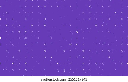 Seamless background pattern of evenly spaced white less symbols of different sizes and opacity. Vector illustration on deep purple background with stars