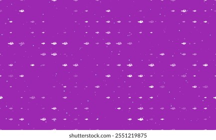 Padrão de plano de fundo uniforme de símbolos de vise brancos com espaçamento uniforme de diferentes tamanhos e opacidade. Ilustração vetorial em fundo roxo com estrelas