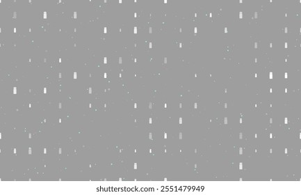 Seamless background pattern of evenly spaced white salt shaker symbols of different sizes and opacity. Vector illustration on gray background with stars