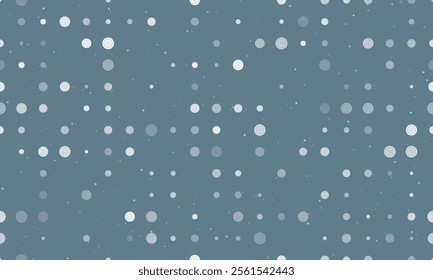 Seamless background pattern of evenly spaced white checker game symbols of different sizes and opacity. Vector illustration on blue gray background with stars