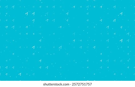 Seamless background pattern of evenly spaced white round pliers symbols of different sizes and opacity. Vector illustration on cyan background with stars