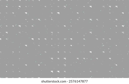 Seamless background pattern of evenly spaced white garden carts of different sizes and opacity. Vector illustration on gray background with stars