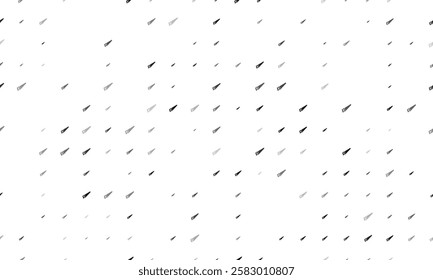 Seamless background pattern of evenly spaced black hand saw symbols of different sizes and opacity. Vector illustration on white background