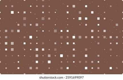 Seamless background pattern of evenly spaced white rounded square symbols of different sizes and opacity. Vector illustration on brown background with stars