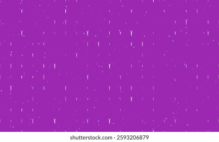 Seamless background pattern of evenly spaced white woman stretches symbols of different sizes and opacity. Vector illustration on purple background with stars