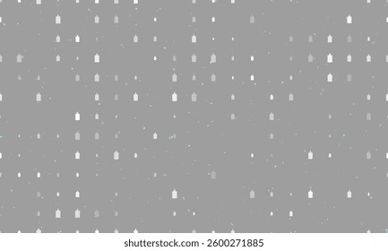 Seamless background pattern of evenly spaced white a large bottle of water symbols of different sizes and opacity. Vector illustration on gray background with stars