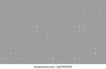 Seamless background pattern of evenly spaced white integral symbols of different sizes and opacity. Vector illustration on gray background with stars