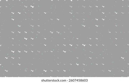 Seamless background pattern of evenly spaced white cordless angle grinder symbols of different sizes and opacity. Vector illustration on gray background with stars