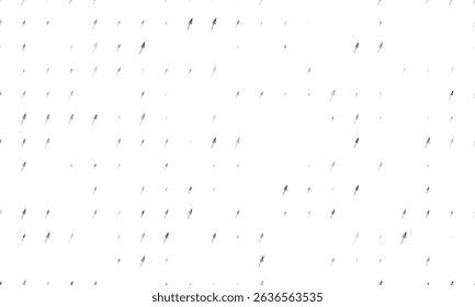 Seamless background pattern of evenly spaced black mystical Spear symbols of different sizes and opacity. Vector illustration on white background