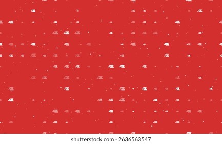 Seamless background pattern of evenly spaced white sanding machine symbols of different sizes and opacity. Vector illustration on red background with stars