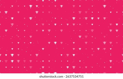 Seamless background pattern of evenly spaced white buffalo logos of different sizes and opacity. Vector illustration on pink background with stars