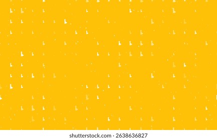 Seamless background pattern of evenly spaced white lady symbols of different sizes and opacity. Vector illustration on amber background with stars