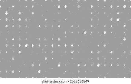 Seamless background pattern of evenly spaced white antique vase symbols of different sizes and opacity. Vector illustration on gray background with stars