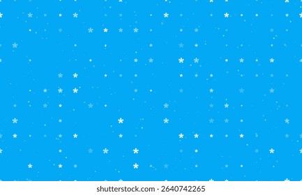 Seamless background pattern of evenly spaced white multiply symbols of different sizes and opacity. Vector illustration on light blue background with stars