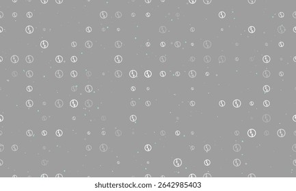 Padrão de plano de fundo uniforme de vantagem branca uniformemente espaçada de sinais de tráfego de entrada de diferentes tamanhos e opacidade. Ilustração vetorial em fundo cinza com estrelas