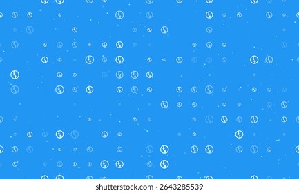 Seamless background pattern of evenly spaced white advantage of oncoming traffic signs of different sizes and opacity. Vector illustration on blue background with stars