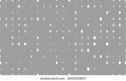 Seamless background pattern of evenly spaced white oval symbols of different sizes and opacity. Vector illustration on gray background with stars