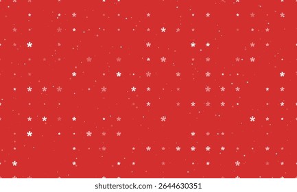 Seamless background pattern of evenly spaced white multiply symbols of different sizes and opacity. Vector illustration on red background with stars