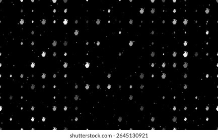 Seamless background pattern of evenly spaced white antique vase symbols of different sizes and opacity. Vector illustration on black background with stars