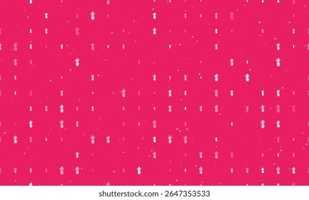 Seamless background pattern of evenly spaced white cactus symbols of different sizes and opacity. Vector illustration on pink background with stars