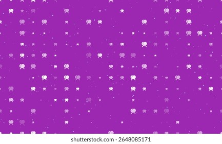 Padrão de plano de fundo uniforme de raquetes de pingue-pongue cruzados brancos uniformemente espaçados símbolos de diferentes tamanhos e opacidade. Ilustração vetorial em fundo roxo com estrelas