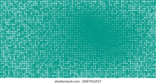 Patrón de fondo sin fisuras de blanco espaciado uniformemente más símbolos de diferentes tamaños y opacidad. ilustración sobre fondo verde azulado con estrellas. Eps10