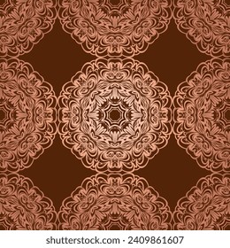 Seamless background pattern with floral mandala. vector