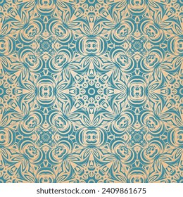 Seamless background pattern with floral mandala. vector