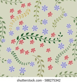 Seamless background, pattern with flowers