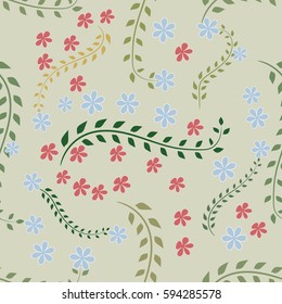 Seamless background, pattern with flowers