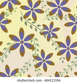 Seamless background, pattern with flowers