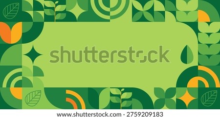 Seamless background pattern of fresh green natural leaves. Botanical foliage texture creating a clean, organic. Vector illustration.