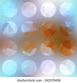 Seamless background pattern. Geometric circles on blurred background.