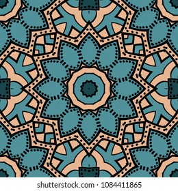Seamless background pattern in geometric floral style. Vector illustration. for design greeting cards, backgrounds, wallpaper, interior design.