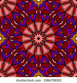 Seamless background pattern in geometric floral style. Vector illustration. for design greeting cards, backgrounds, wallpaper, interior design.