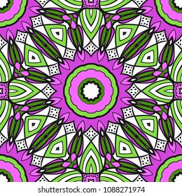 Seamless background pattern in geometric floral style. Vector illustration. for design greeting cards, backgrounds, wallpaper, interior design.