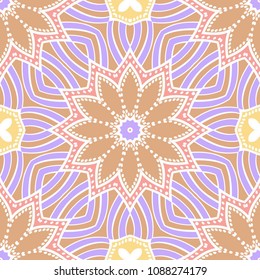 Seamless background pattern in geometric floral style. Vector illustration. for design greeting cards, backgrounds, wallpaper, interior design.