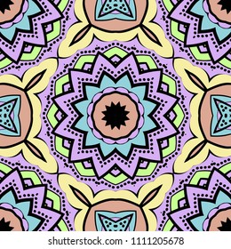 Seamless background pattern in geometric floral style. Vector illustration. for design greeting cards, backgrounds, wallpaper, interior design.