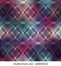 Seamless background pattern. Geometric hearts on blur background.