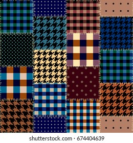 Seamless background pattern. Geometric patchwork pattern of a squares.