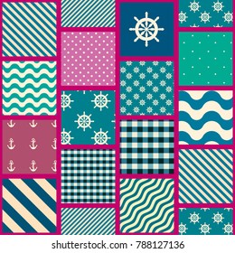 Seamless background pattern. Geometric patchwork pattern of a squares.