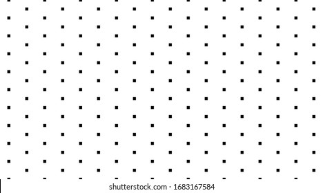 Seamless background pattern from geometric shapes. The pattern is evenly filled with small  black rectangles. Vector illustration on white background