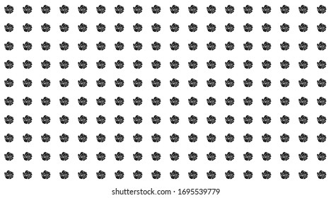 Seamless background pattern from geometric shapes. The pattern is evenly filled with big  black roses. Vector illustration on white background