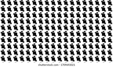 Seamless background pattern from geometric shapes are different sizes and opacity. The pattern is evenly filled with big  black rectangles. Vector illustration on white background