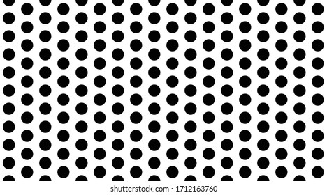 Seamless background pattern from geometric shapes. The pattern is evenly filled with huges  black circles. Vector illustration on white background