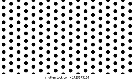 Seamless background pattern from geometric shapes. The pattern is evenly filled with big  black circles. Vector illustration on white background