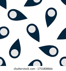 seamless background pattern from geometric shapes. The pattern is evenly filled with  location symbols. Vector illustration on white background