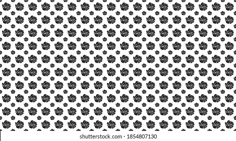 Seamless background pattern from geometric shapes are different sizes. The pattern is evenly filled with huges  black roses. Vector illustration on white background