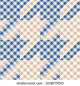 Seamless background pattern. Geometrical Hounds-tooth pattern in a patchwork style.